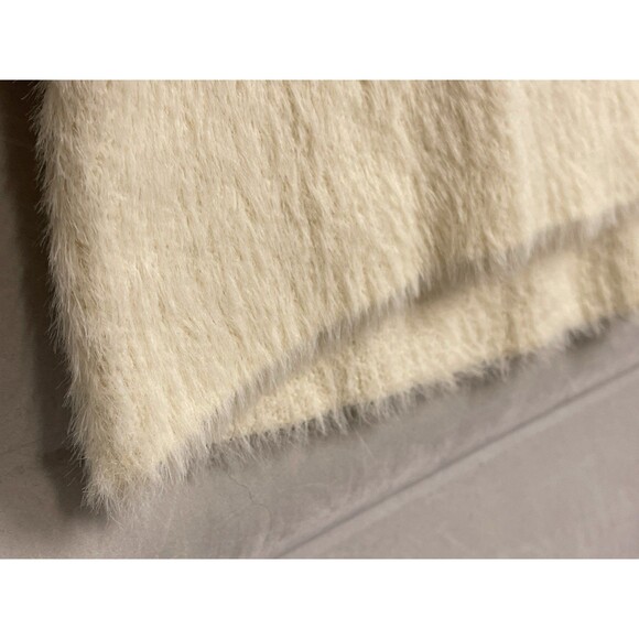 Sleeping On Snow Women OS Cozy Nights Fuzzy Kimono Cardigan Eyelash Knit Ivory - Picture 7 of 11